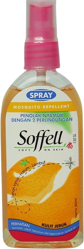 Soffell - Mosquito Spray - Kulit Jeruk - 80ml